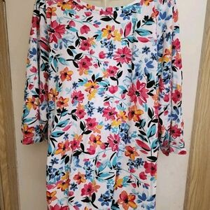 Woman Within Multicolor Floral Blouse